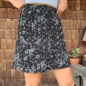 Vintage black floral shorts